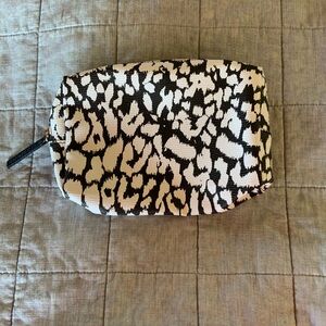 Estee Lauder Black and White Patterned faux leather cosmetic bag or Pouch